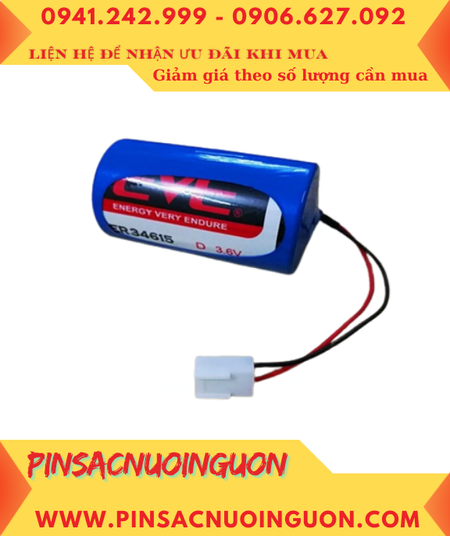 EVE ER34615 (ZẮC CẮM), Pin đồng hồ do LƯU LƯỢNG EVE ER34615 lithium 3.6V 19000mAh chính hãng