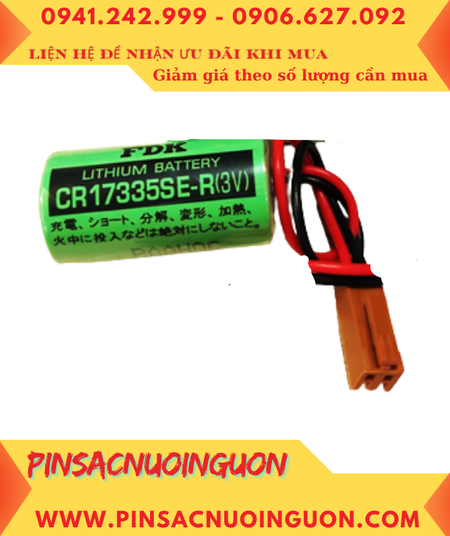 FDK CR17335SE-R; Pin nuôi nguồn PLC FDK CR17335SE-R lithium 3v 2/3A 1800mAh, Xuất xứ NHẬT