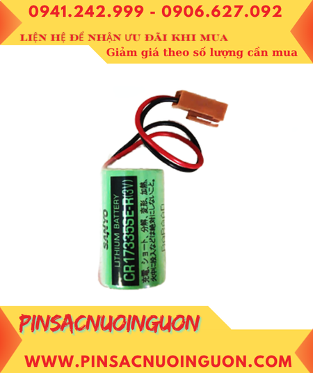 Sanyo CR17335SE-R (Zắc nâu); Pin nuôi nguồn PLC Sanyo CR17335SE-R 1800mAh /Xuất xứ NHẬT
