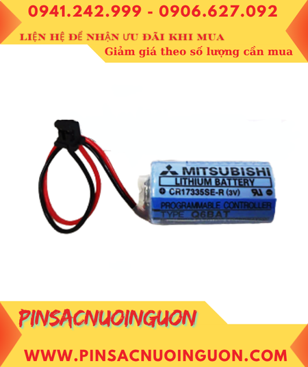 Mitsubishi CR17335SE-R; Pin nuôi nguồn Mitsubishi CR17335SE-R lithium 3.6v 2/3A 1800mAh, Xuất xứ Nhật