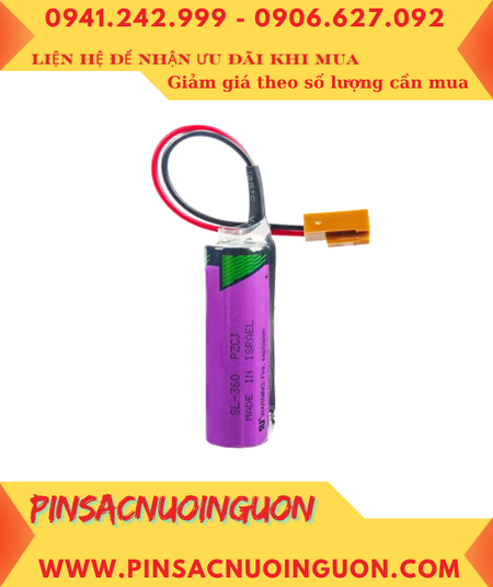 Tadiran SL-360 (Dây Zắc cắm); Pin nuôi nguồn Tadiran SL-360 lithium 3.6v AA 2400mAh chính hãng _xuất xứ Israel