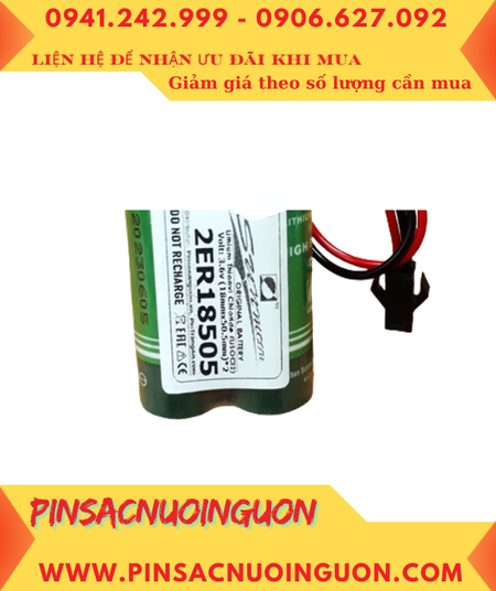 Sunmoon 2ER18/50 (Zắc 2holes) Pin nuôi nguồn PLC NACHI Robot Lithium 3.6v 8000mAh chính hãng