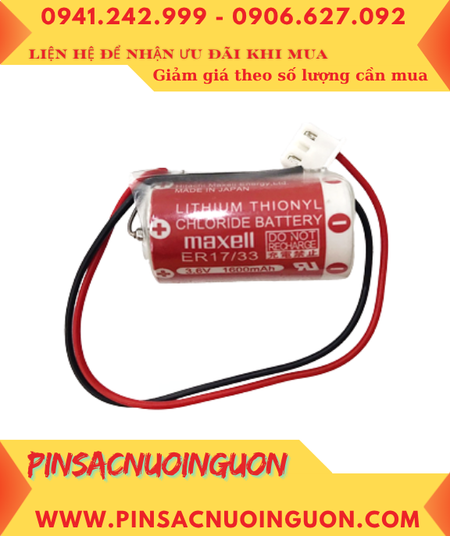 Maxell ER17/33; Pin nuôi nguồn PLC Maxell ER17/33 lithium 3.6v 2/3A 1600mAh _Xuất xứ Nhật