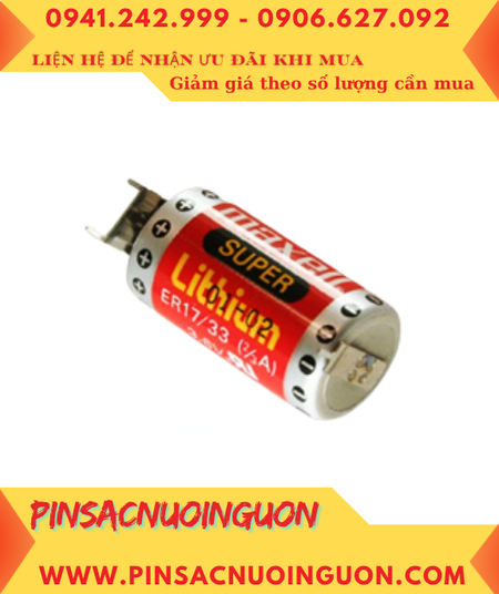 Maxell ER17/33; Pin nuôi nguồn PLC Maxell ER17/33 lithium 3.6v 2/3A 1600mAh _Xuất xứ Nhật