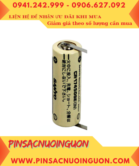 Sanyo CR17450SE; Pin nuôi nguồn PLC Sanyo CR17450SE 2500mAh lithium 3v, Xuất xứ NHẬT