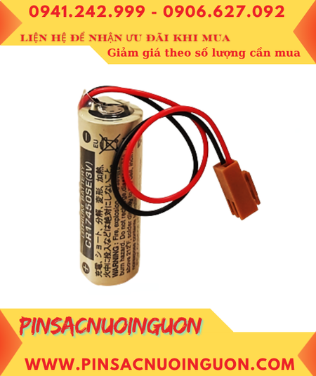 Sanyo CR17450SE; Pin nuôi nguồn PLC Sanyo CR17450SE 2500mAh lithium 3v, Xuất xứ NHẬT