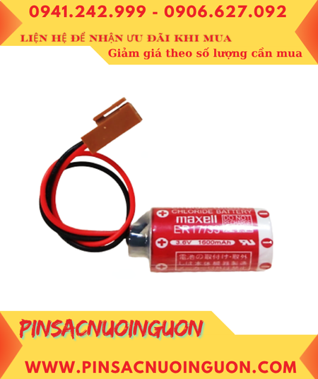 Maxell ER17/33; Pin nuôi nguồn Maxell ER17/33 lithium 3.6v 2/3A 1600mAh chính hãng _Xuất xứ Nhật