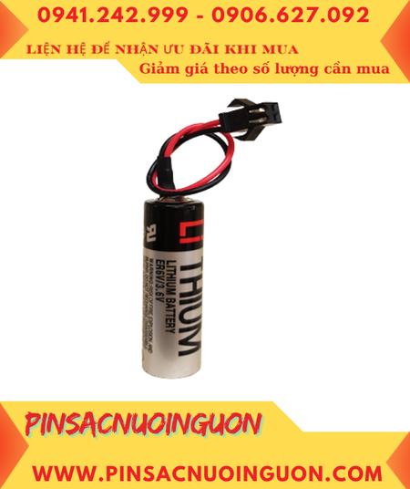 Toshiba ER6V (Zắc OTC); Pin nuôi nguồn PLC Toshiba ER6V lithium 3.6v AA 2000mAh, Xuất xứ Nhật