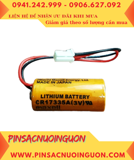 Maxell CR17335A; Pin nuôi nguồn PLC Maxell CR17335A lithium 3V 1650mAh_Xuất xứ NHẬT