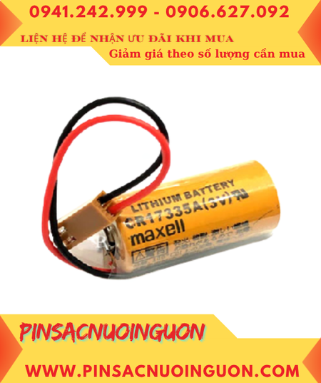Maxell CR17335A; Pin nuôi nguồn PLC Maxell CR17335A lithium 3V 1650mAh_Xuất xứ NHẬT