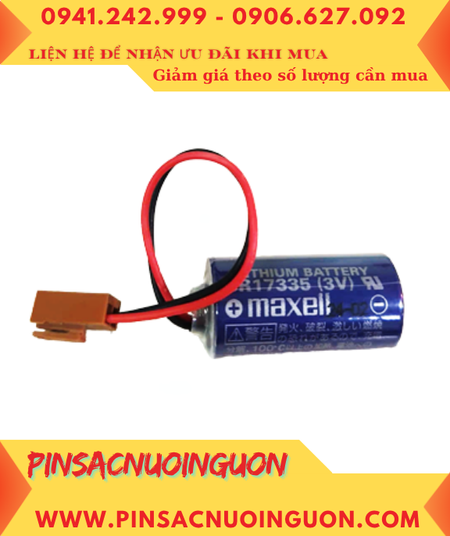 Maxell CR17335 _Pin CR17335; Pin nuôi nguồn PLC Maxell CR17335 lithium 1750mAh _Xuất xứ NHẬT