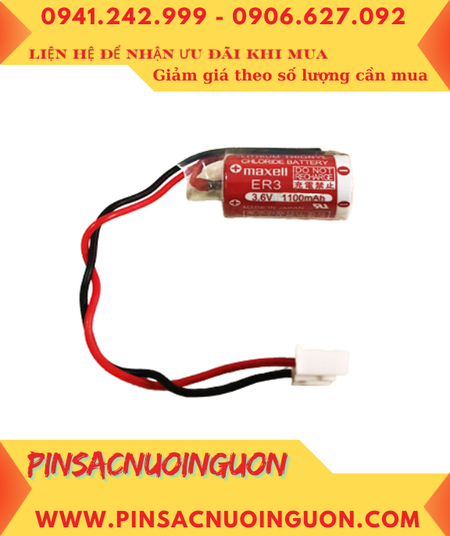 Pin Maxell ER3 _Pin ER3; Pin nuôi nguồn PLC Maxell ER3 lithium 3.6v 1/2AA 1100mAh _Xuất xứ Nhật