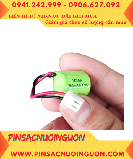 Pin sạc 1.2V-1/3AA150mAh, Pin nuôi nhớ Timer 1.2V-1/3AA150mAh (Pin sạc NiMh chính hãng)