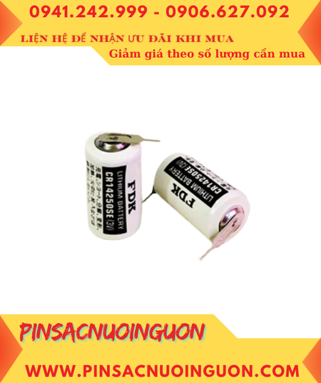 FDK CR14250SE (chân thép 2 chấu); Pin nuôi nguồn PLC FDK CR14250SE 1/2AA 900mAh, Xuất xứ NHẬT