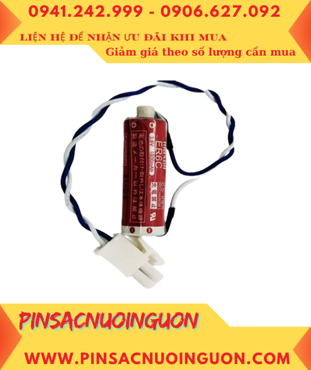 Maxell ER6C (Đầu sứ, zắc PLC); Pin nuôi nguồn PLC Maxell ER6C 3.6v AA 1800mAh Lithium Thionyl Chloride