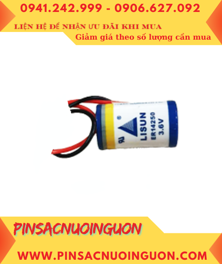 Lisun ER14250 (Zắc PH2.0-2P); Pin nuôi nguồn Lisun ER14250 lithium 3.6v 1/2AA 1200mAh chính hãng