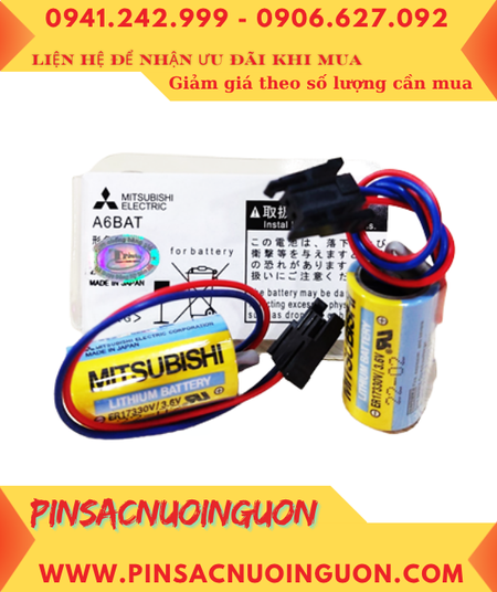 Mitsubishi A6BAT; Pin nuôi nguồn Mitsubishi A6BAT lithium 3.6v 2/3A 1800mAh chính hãng, Xuất xứ NHẬT