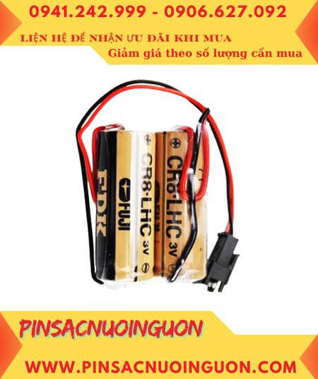 FUJI CR8.LHC (2 viên ghép đôi); Pin nuôi nguồn FUJI CR8.LHC lithium 3v 6000mAh, Xuất xứ NHẬT