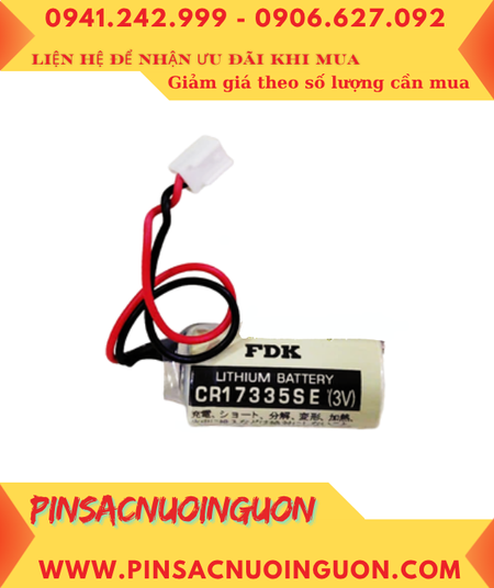 FDK CR17335SE (Zắc Epson); Pin nuôi nguồn PLC FDK CR17335SE 1800mAh, Xuất xứ NHẬT