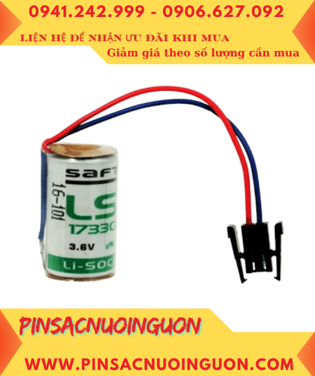 Saft LS17330 (Zắc cắm) _Pin nuôi nguồn PLC Saft LS17330 lithium 3.6v 2/3A 1800mAh _Xuất xứ ANH (UK)