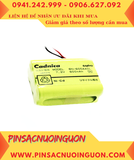 Yamaha 6N-600AACL; Pin nuôi nguồn YAMAHA 6N-600AACL (CADNICA 7.2V-600mAh)/ Xuất xứ NHẬT