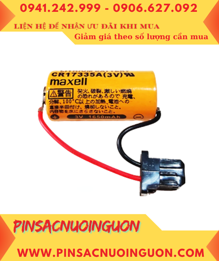Maxell CR17335A; Pin nuôi nguồn PLC Maxell CR17335A lithium 3V 1650mAh_Xuất xứ NHẬT
