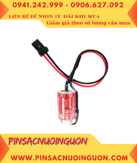 Maxell ER3 (ZẮC CẮM); Pin nuôi nguồn PLC Maxell ER3 lithium 3.6v 1/2AA 1100mAh _Xuất xứ Nhật
