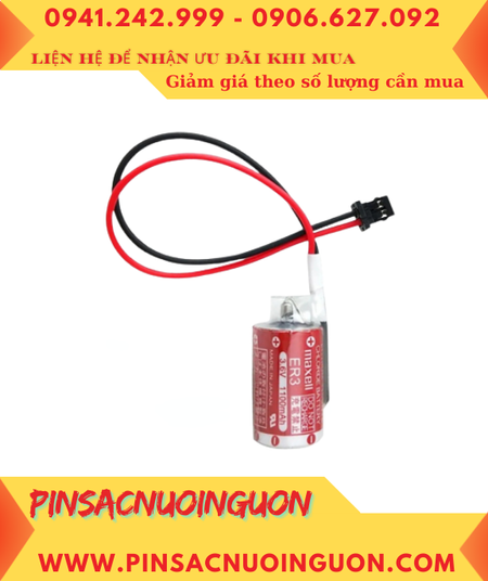 Maxell ER3 (ZẮC CẮM); Pin nuôi nguồn PLC Maxell ER3 lithium 3.6v 1/2AA 1100mAh _Xuất xứ Nhật