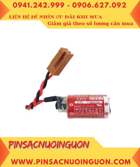 Pin Maxell ER3 _Pin ER3; Pin nuôi nguồn PLC Maxell ER3 lithium 3.6v 1/2AA 1100mAh _Xuất xứ Nhật