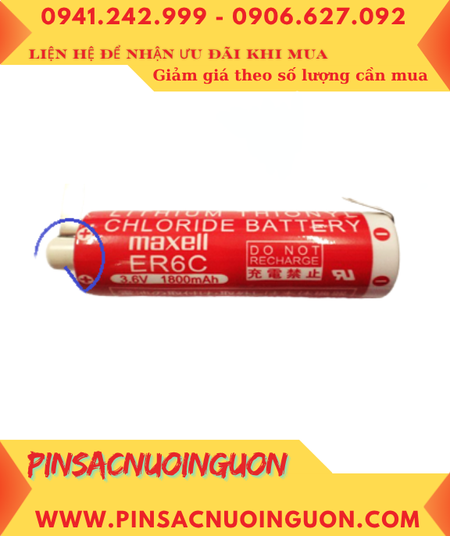 Pin Maxell ER6C _Pin ER6C; Pin nuôi nguồn PLC Maxell ER6C lithium 3.6v AA1 800mAh _Xuất xứ Nhật