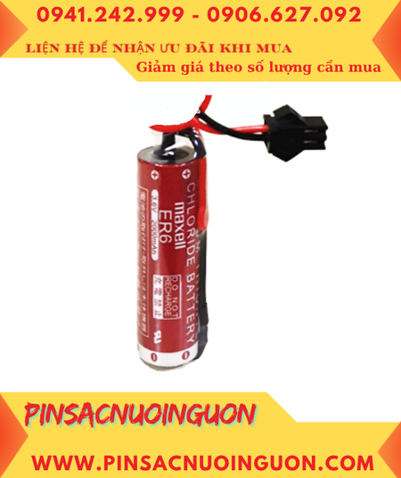 Maxell ER6 (Zắc SM); Pin nuôi nguồn PLC Maxell ER6 lithium 3.6v AA 2000mAh chính hãng, Xuất xứ Nhật