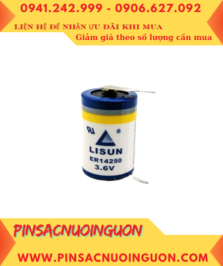 Lisun ER14250; Pin nuôi nguồn Lisun ER14250 lithium 3.6v 1/2AA 1200mAh (CHÂN THÉP) chính hãng