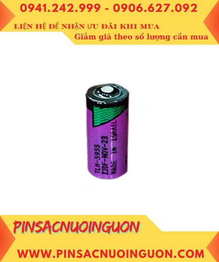 Tadiran TLH-5955; Pin nuôi nguồn Tadiran TL-5955 3.6v 2/3AA 1400mAh (chịu nhiệt cao 125ºC), Xuất xứ Israel