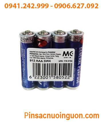 Eveready 912 AAA SW4, Pin 1.5v Eveready 912 AAA SW4 /R03, X.xứ Indonesia (Gói 4viên)