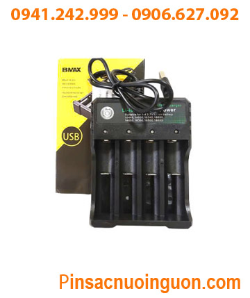 BMAX BH-042100-04U _Máy sạc Pin Lithium 4 Rảnh cổng sạc USB (sạc Pin 14500,18350,18650,18500,CR123A,.