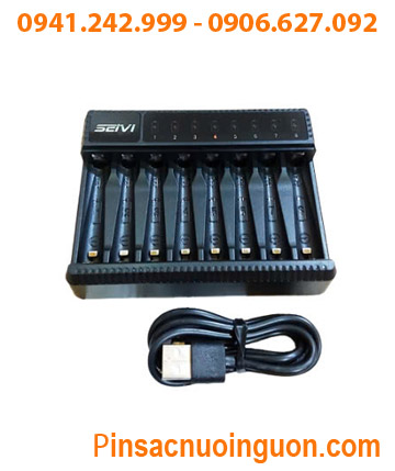 SEIVI A-WG0120A Máy sạc 8 Pin SEIVI A-WG0120A cổng sạc USB (8 khe-sạc mỗi lần từ 1 đến 8 pin AA, AAA NiMh)