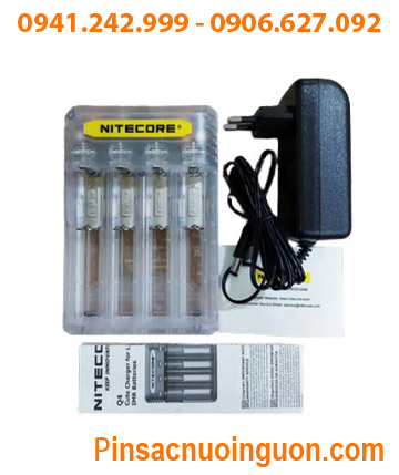 Nitecore Q4; Máy sạc pin Lithium 3.7v Nitecore Q4 _Sạc được 1,2,3,4 Pin 18650, 14500, 18350, 16340, CR123A,..2