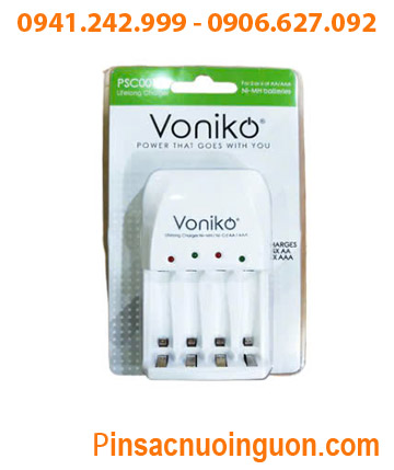 Voniko PSC001 _Máy sạc Pin AA, AAA Voniko PSC001 (sạc được 2-4 pin AA,AAA) |Bảo hành 6 tháng