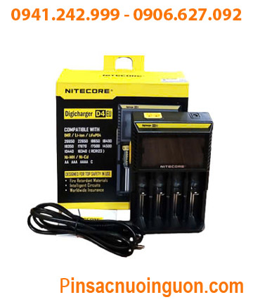 Nitecore D4 _Máy sạc Pin Lithium & NiMh (18650, 18500, 14500, 16340, 21700, 26650) 04 khe sạc, màn hình LCD, tự ngắt