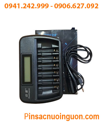 DoublePow DP-K66, Máy sạc 6 Pin AA và AAA (6 khe sạc, tự ngắt khi sạc đầy, màn hình LCD)