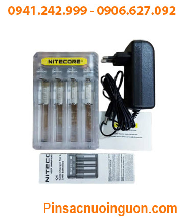 Nitecore Q4; Máy sạc pin Lithium 3.7v Nitecore Q4 _Sạc được 1,2,3,4 Pin 18650, 14500, 18350, 16340, CR123A,..