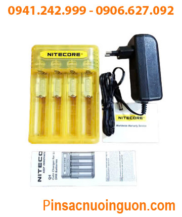 Nitecore Q4; Máy sạc pin Lithium 3.7v Nitecore Q4 _Sạc được 1,2,3,4 Pin 18650, 14500, 18350, 16340, CR123A,..