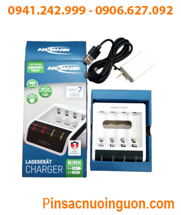 Ansman Comfort Smart _Bộ sạc pin Ansman Comfort Smart , 4 rảnh, sạc được pin sạc AA và AAA