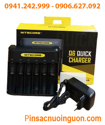 Nitecore Q6; Máy sạc pin Lithium 3.7v Nitecore Q6 _sạc được 1,2,3,4,5,6 Pin 18650,16340,14500,18350,...