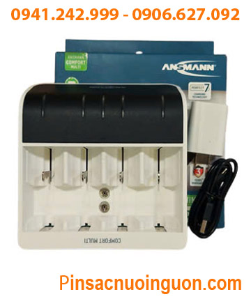 Bộ sạc ANSMANN Comfort Multi 1001-0093, sạc đa năng pin AA, AAA, C, D và 9v - Mỗi lần sạc 1,2,3,4,5 Pin