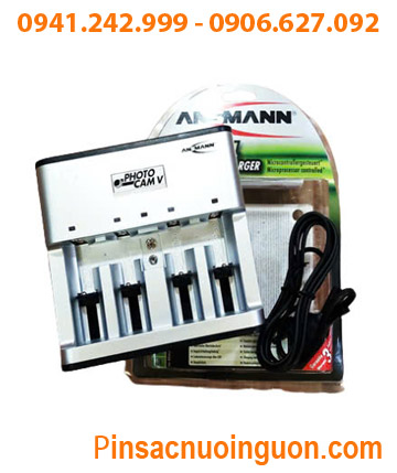 Ansman Photocam V; Máy sạc Pin Photocam V đa năng 04 khe _ sạc pin 02 đến 04 Pin AA, AAA, C, D, 9v