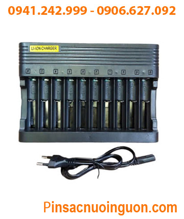 MS-10810A, Máy sạc Pin Lithium Li-ion với 10 Khe sạc (sạc 1-10 pin 18650, 18500, 16340, 14500, 10440,v,v..)