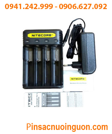 Nitecore Q4; Máy sạc pin Lithium 3.7v Nitecore Q4 _Sạc được 1,2,3,4 Pin 18650, 14500, 18350, 16340, CR123A,..