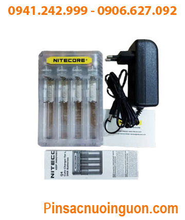 Nitecore Q4; Máy sạc pin Lithium 3.7v Nitecore Q4 _Sạc được 1,2,3,4 Pin 18650, 14500, 18350, 16340, CR123A,..
