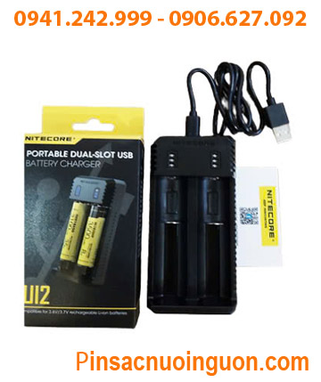 Nitecore Ul2 _Máy sạc 02 Pin có cổng USB (Sạc pin Li-ion 3.7v-4.2v, Cỡ pin 18650,14500, 16340, 21700, 26650,v,v...)